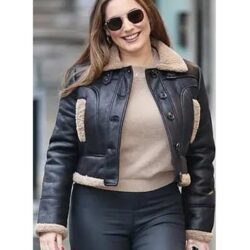 Women Genuine Cropped Flight Aviator Bomber Jacket