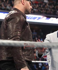 Alternative view of WWE Dave Bautista Waxed Brown Leather Jacket