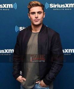 Alternative view of Zac Efron Mens Black Bomber Jacket