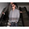 Zac Efron Mens Bomber Grey Leather Jacket