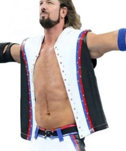 Shop A.J. Styles WWE White Leather Vest