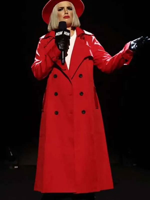 Shop AEW Collision 2025 Toni Storm Red Trench Coat