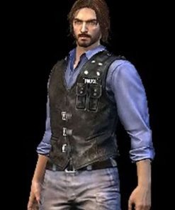 Shop Andrew Free Fire Black Leather Vest