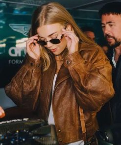 Shop Becky Hill F1 British Grand Prix Leather Jacket