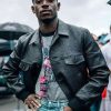 Shop Damson Idris F1 British Grand Prix Black Leather Jacket