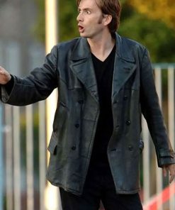 Buy David Tennant Leather Peacoat