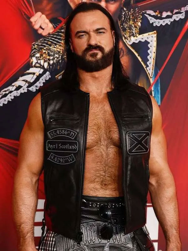 Shop Drew Mcintyre Motorcycle Black Vest