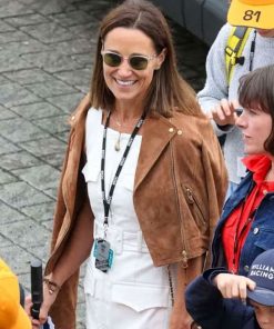 Buy F1 Pippa Middleton Brown Leather Jacket