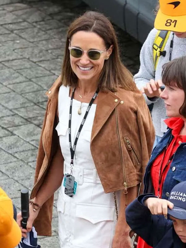 Buy F1 Pippa Middleton Brown Leather Jacket