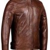 Shop Men Distressed Brown Motorcycle Real Jacket