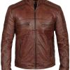 Shop Men’s Cafe Racer Distressed Leather Jacket