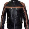 Shop Men’s Snap Tab Collar Brown Strip Jacket