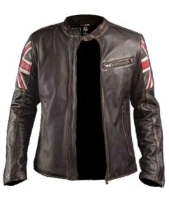 Buy Biker Vintage Brown Leather Jacket