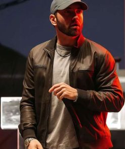 Buy NYC Eminem Brown Leather Jacket
