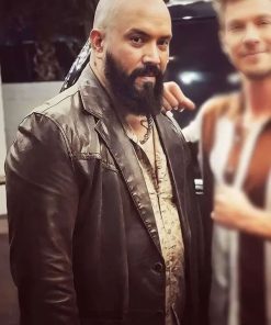 Shop Reno Reyes Desert Dawn Black Lether Blazer