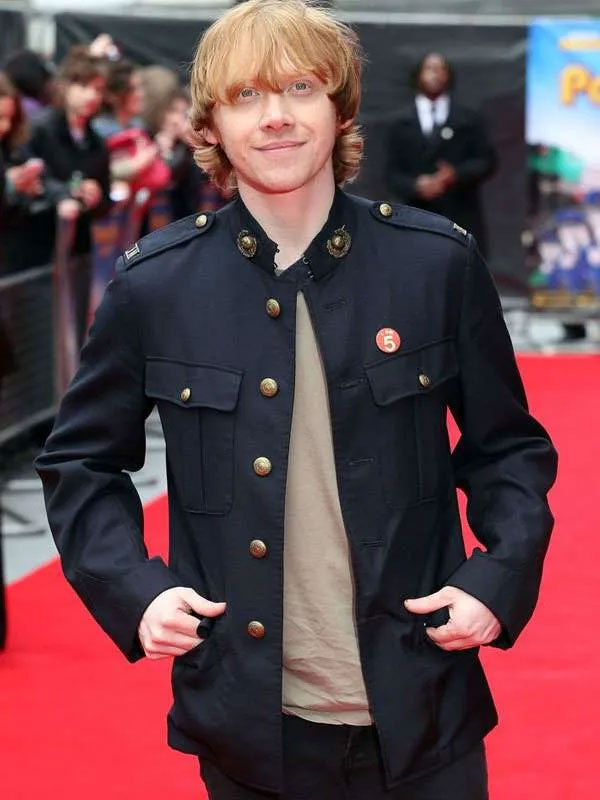 Shop Rupert Grint Postman Pat Black Cotton Jacket