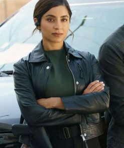 Shop Sabrina Sohal Allegiance S02 Black Leather Jacket