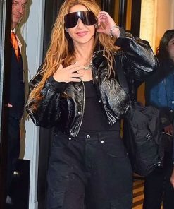 Buy Shakira Shiny Leather Jacket