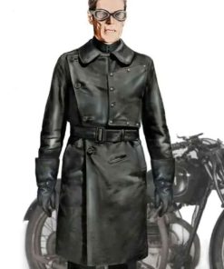 Shop Willem Dafoe Leather Coat