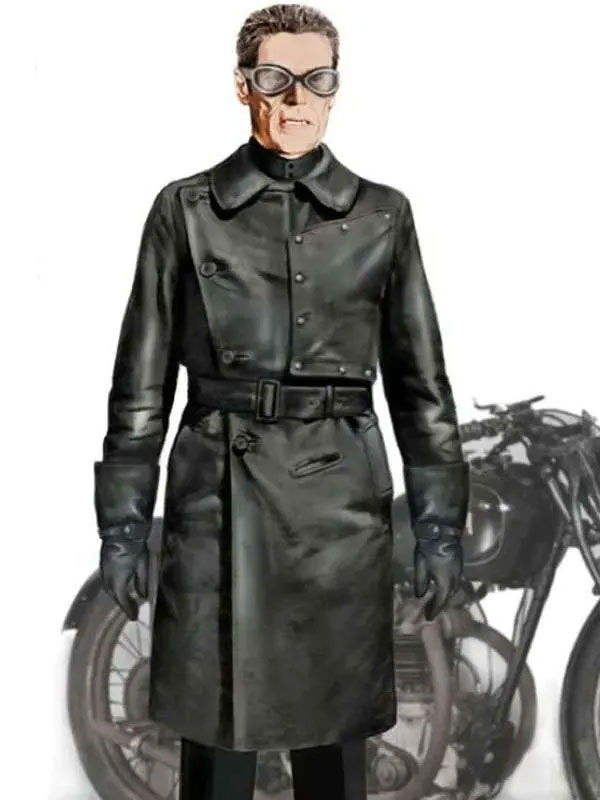 Shop Willem Dafoe Leather Coat
