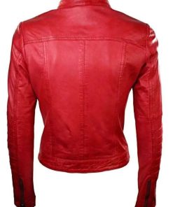 Shop Women Sheepskin Red Leather Jacket