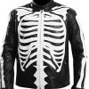 Shop Halloween Party Skeleton Bones Leather Jacket