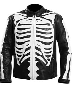 Shop Halloween Party Skeleton Bones Leather Jacket