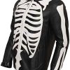 Buy Halloween Party Skeleton Bones Black Leather Jacket