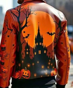 Buy Haunted Castle Halloween Leather Jacket