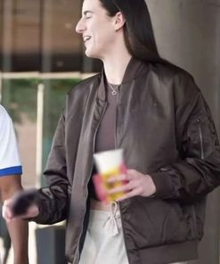Buy Indiana Fever Caitlin Clark Brown Bomber Jacket