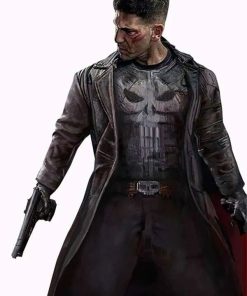 Buy Jon Bernthal Punisher Black Leather Coat