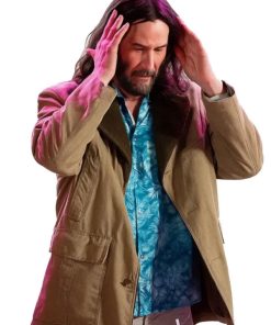 Shop Keanu Reeves Good Fortune 2025 Beige Coat