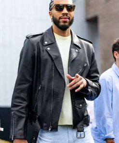Shop New York Fashion Week 2025 Jayson Tatum Leather Jacket