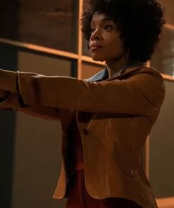 Buy Rachel Hilson Duster Brown Leather Jacket