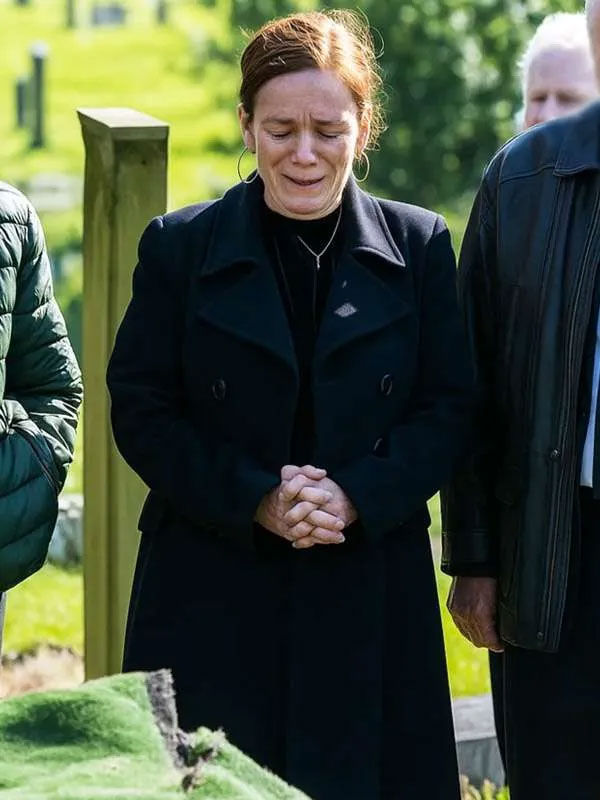 Shop Unforgivable Anna Friel Blue Trench Coat