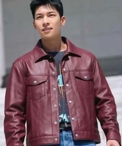 Shop Wi Ha-joon Bad and Crazy Leather Jacket