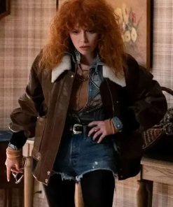 Buy Charlie Cale Poker Face S02 Brown Shearling Jacket