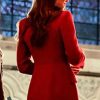 Buy Christmas Carol Service Kate Middleton Red Wool Coat