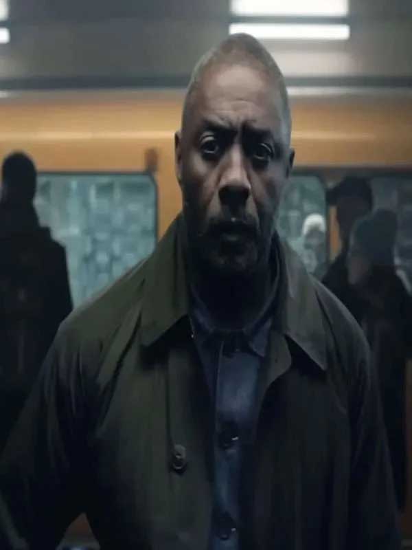 Shop Idris Elba Hijack S02 Green Coat