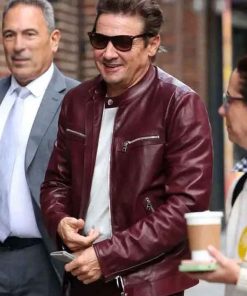 Shop Jeremy Renner The Late Show With Stephen Colbert Leather Jacket