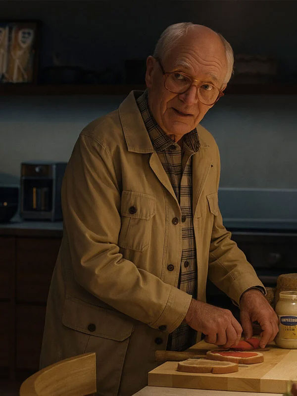 Shop Jim Broadbent Jay Kelly Beige Coat