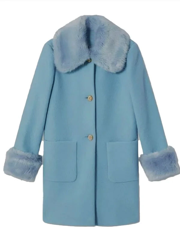 Buy Megan Stalter Too Much S01 Blue Wool Coat