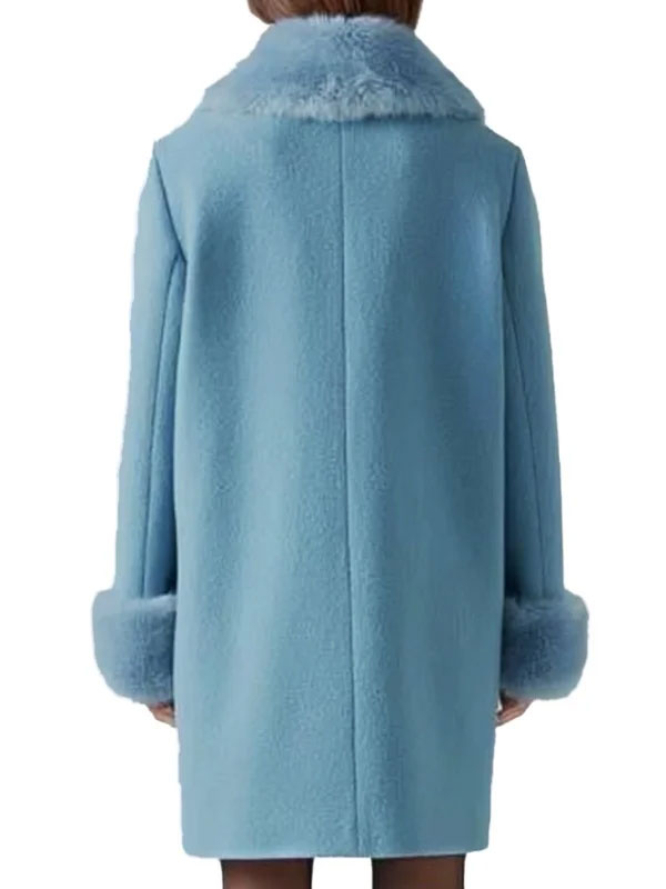 Shop Megan Stalter Too Much Blue Wool Coat