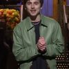 Shop SNL Timothée Chalamet Green Leather Jacket