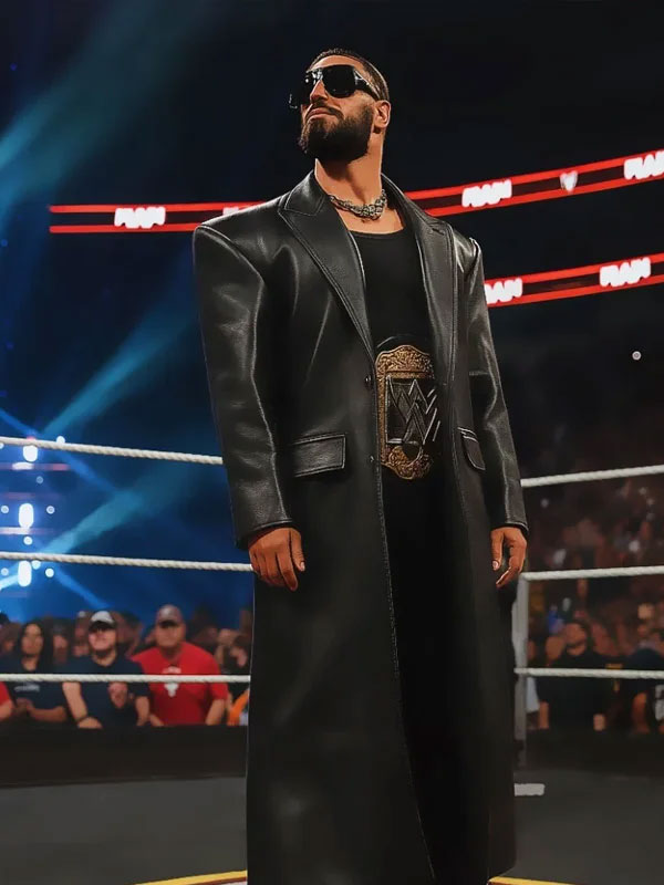 Seth Rollins 2025 Monday Night RAW Black Leather Coat