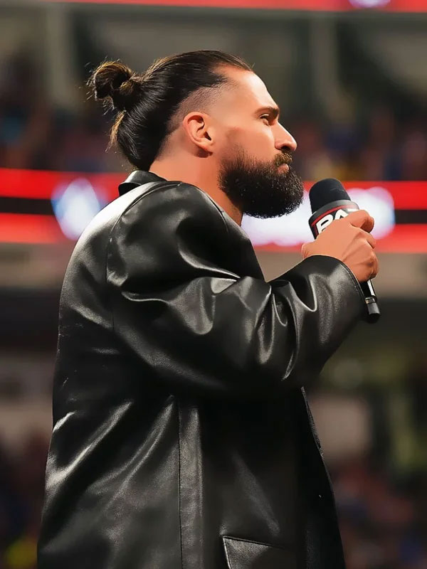 Shop Seth Rollins 2025 Monday Night RAW Black Leather Coat