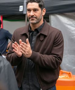 Shop Tom Ellis CIA Brown Jacket