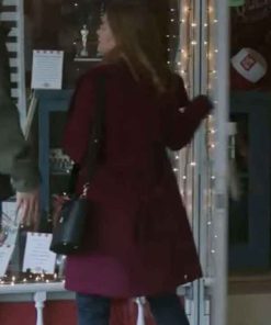 Shop A Bills Love Story 2025 Holland Roden Maroon Wool Coat