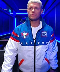 Shop American Wrestler Cody Rhodes Stars and Stripes White Jacket