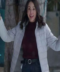 Buy Janel Parrish Christmas on Duty White Jacket